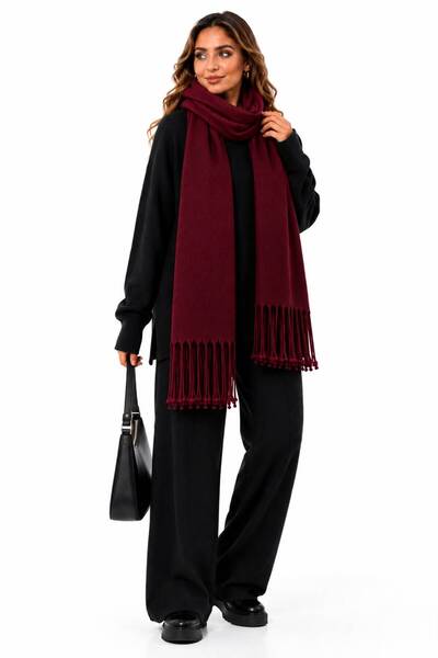 Sfg Life Moda Women's Knitwear Scarf with Tassels, Soft Textured Winter Shawl...