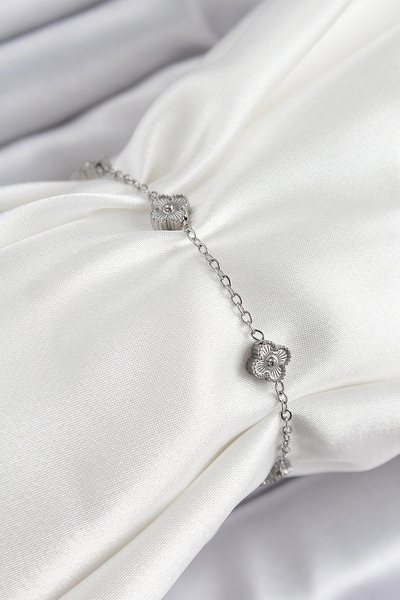 SORA GROUP 316L Steel Clover Model Silver Color Women's Bracelet