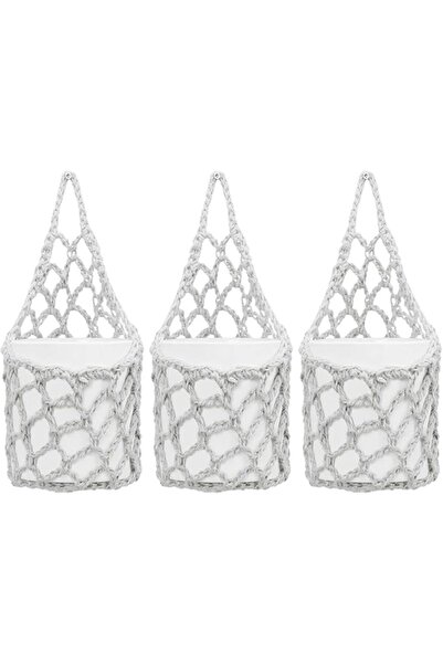 Generic Plant Hanger Macrame 3 Pieces Breathable Woven Mesh Bag | Cotton Rope...