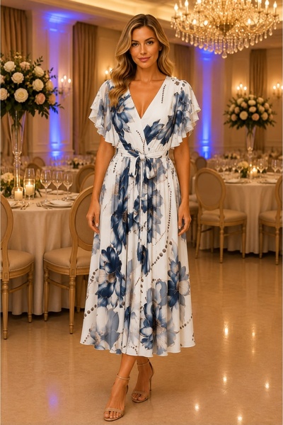 Fashimo Rochie midi cu cordon si decolteu in V cod ES11513