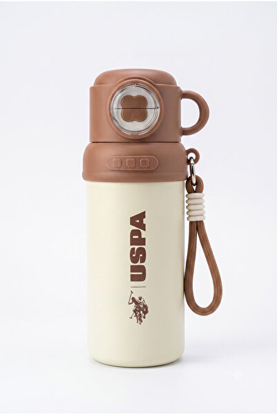 U.S. Polo Assn. Stainless Steel Thermos Flask with Cup, Straw and Regular Dri...