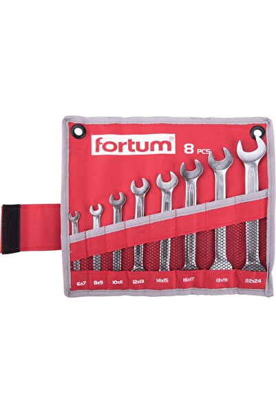 FORTUM Double-ended wrench set, FORTUM, 8 pcs, 6-24mm, Cr-V, 4730104
