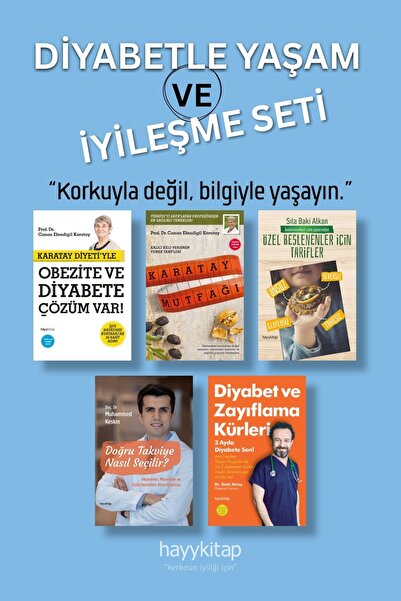hayykitap Diyabetle Yaşam ve İyileşme Seti (5 Kitap) Karatay Mutfağı - Karata...