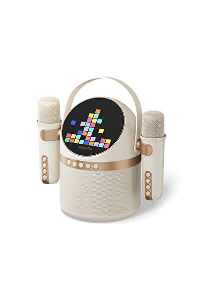 Philips Ηχείο Karaoke με Ασύρματα Μικρόφωνα και Εφέ Φωτισμού TAS2509WT/00 Μπεζ