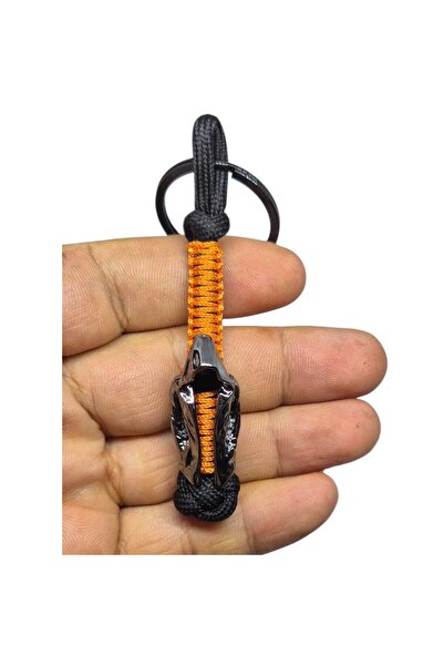 moonparacord سلسلة مفاتيح مطرزة باللون البرتقالي من Assassin Boncuklu