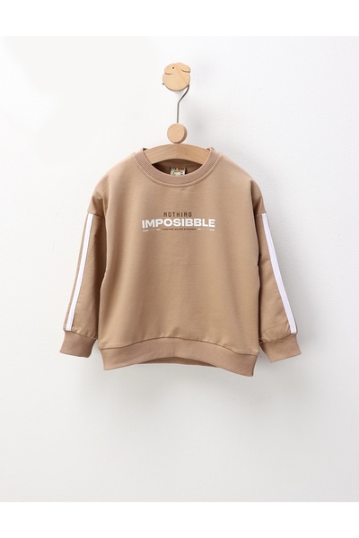 MiniKids Bluza NOTHING IMPOSIBBLE, crem