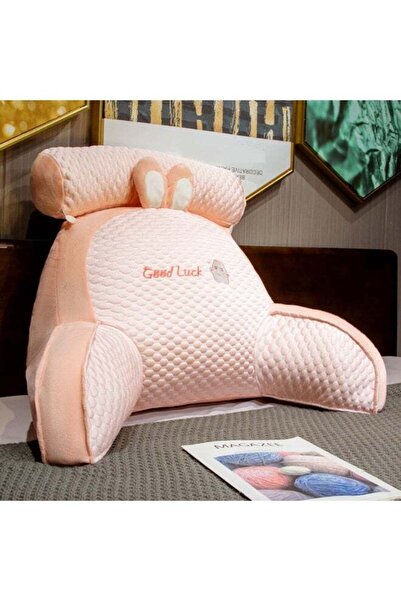 DubaiGallery GOOD LUCK Cute Pink Plush Backrest Pillow with Neck Support for ...
