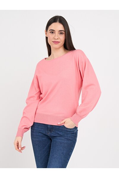 Timeout - Pulover dama cu maneca lunga de culoare uniforma