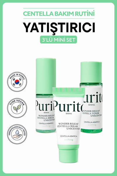 Purito Wonder Releaf Centella Mini Kit Unscented | Centella Pantenol Niasinam...