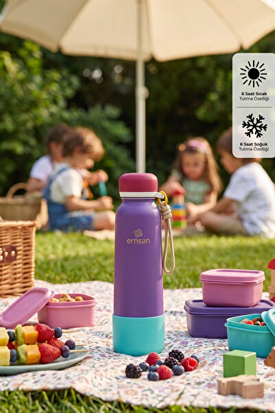 Emsan Thermos Bottle Çelik Sızdırmaz Termos 750 ml Mor