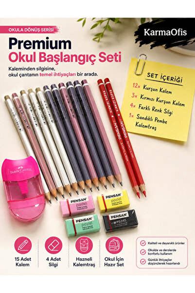 Faber Castell Back to School Premium Stationery Set – 12 Pencils, 3 Red Penci...