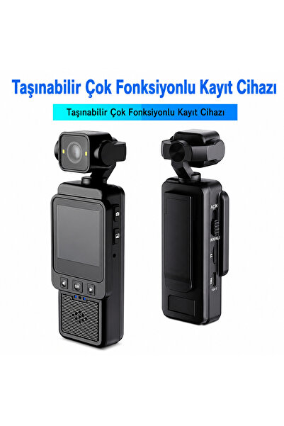 qasul WiFi Akıllı Mini Vücut Kamerası 180° Döner Lens, Telefon Bağlantılı, Taşınabilir Video Kayıt