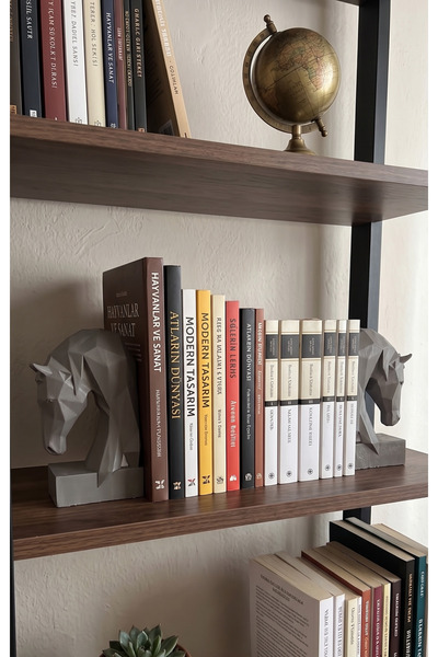 Decostonebiga Dekoratif At Kitap Tutucu Obje