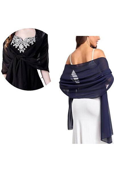 STARSTAR Women's evening shawl navy blue wedding/bridesmaid.