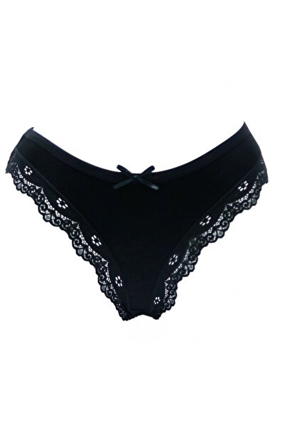 HUNEX UNDERWEAR ΓΥΝΑΙΚΕΙΟ ΣΛΙΠ ΜΕ ΔΑΝΤΕΛΑ ΜΑΥΡΟ 5710MAY, Μέγεθος Μ