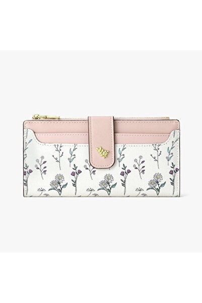 STARSTAR Women's RFID genuine leather bi-fold zipper card holder black.