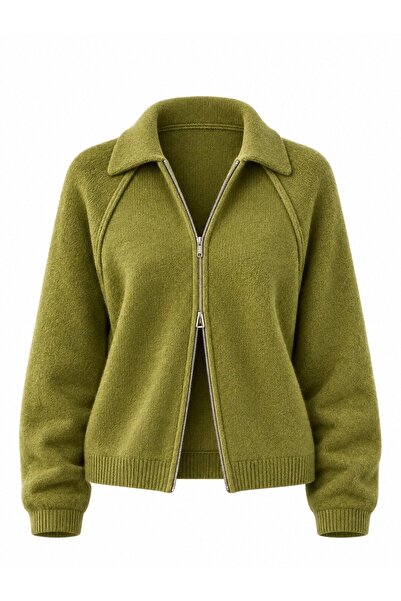 Retrobird Rosalie Oversize Polo Collar Double Zipper Knitwear Cardigan Women'...