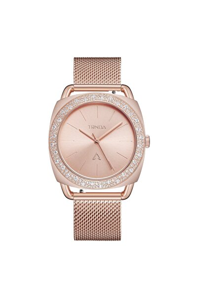 TRNDA Women's Rose Gold Stainless Steel Watch, Mesh Band | Trn-358