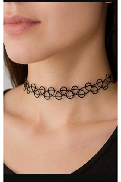 Shiklik Black Rubber Women's Elegant Necklace