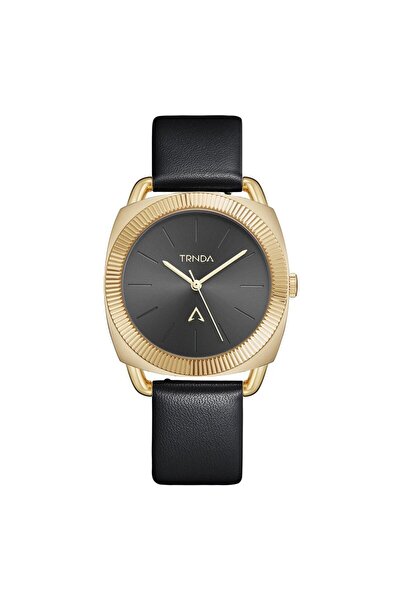 TRNDA Women's Gold Stainless Steel Watch, Black Dial | Trn-Ss35g