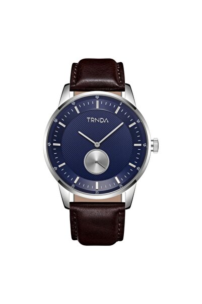 TRNDA Men's Stainless Steel Watch, Brown Leather Band | Trnda-M43b