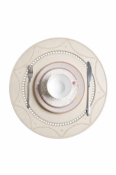 Evien Home Set de 2 suflări rotunde reversibile din piele brodată, 42x42 cm, ...