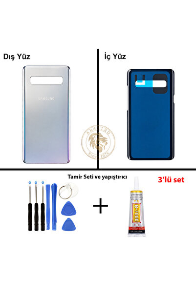 ARSKİNG Samsung Galaxy S10 5G Gümüş Renk Uyumlu Arka Kapak + Tamir Seti + B70...