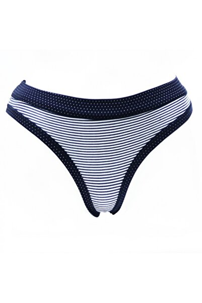HUNEX UNDERWEAR Γυναικείο Βαμβακερό Ριγέ Μπλε Στρινγκ 1751MPL1, Μέγεθος L