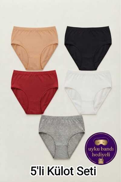 Sedef Yıldızı Women's 5-Pack Plus Size High Waist Cotton Elastic Waist Suppor...