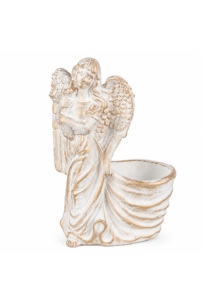 Clayre & Eef Classic Heritage Angel Stone Plant Pot