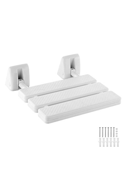 OMS Scaun dus pliabil, montaj perete, Alb, Aluminiu/PP, 340 x 320 x 110 mm, m...