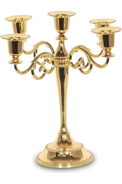 GENERAL 5-Candle Metal Candelabra Candle Holder 10.6 inch Tall Candlestick Ho...