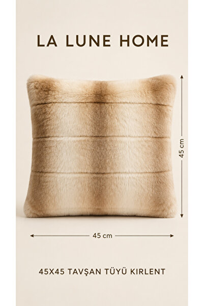 la lune home 45X45 cm Rabbit Feather Plush Decorative Zippered Throw Pillow C...