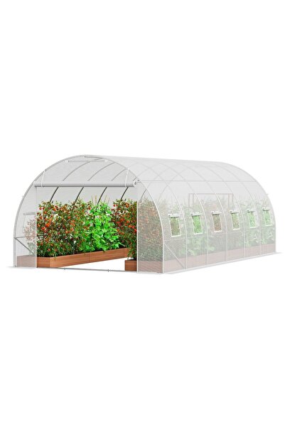 Strend Pro Sera pentru flori si legume, Cadru otel galvanizat, 590x295x198 cm...