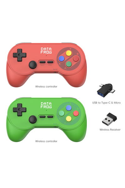 Choice3 وحدة تحكم ألعاب لاسلكية جديدة باللونين الأحمر والأخضر من Data Frog PC...