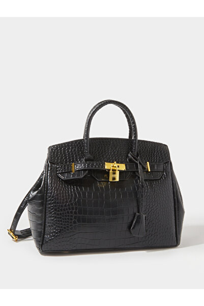 Styli Dual Strap Handle Bag with Lock Accent