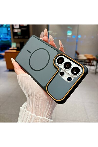 Choice Galaxy S26 Ultra black Luxury Contrast Color Frosted Magnetic Phone Ca...
