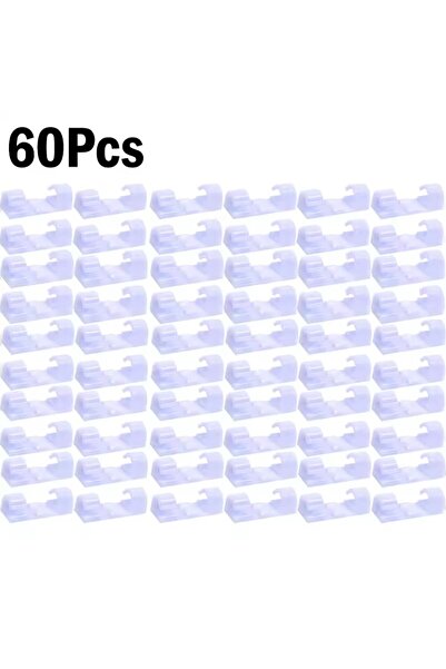 Choice 60X-White Cable Clips Organizer Drop Wire Holder Cord Management Self-...