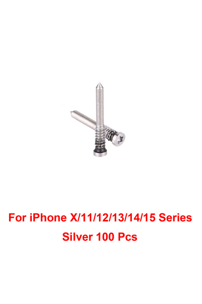 choice2 X 11-15 Silver 100pcs Bottom Screw Repair For iPhone 15 11 12 13 14 P...