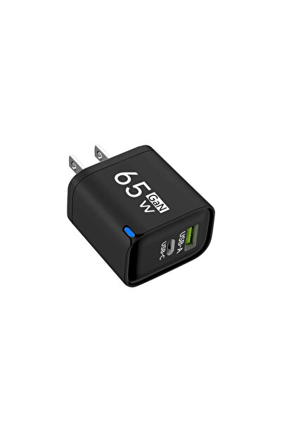 Choice9 Black US Plug 65W 3 Port USB C GaN Fast Charger Quick Charge 3.0 Mobi...
