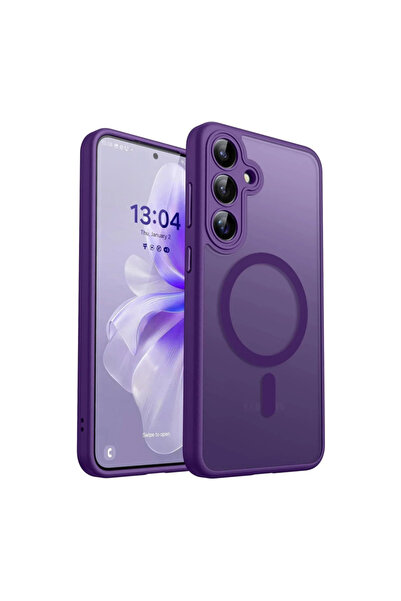 Choice7 Galaxy A57 Dark Purple Luxury Matte Translucent Magnetic Wireless Cha...