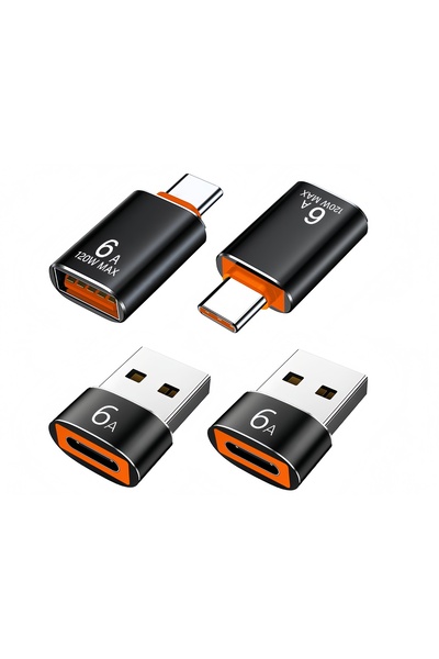 Choice black 4pcs USB to USB C Adapter 4 Pack, USB A 3.0 Female to USB C Male...