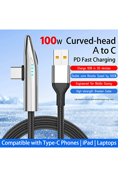 Choice 1.2m 100w A-C Cable NNBILI 240W LED display charging Type C cable 90 d...