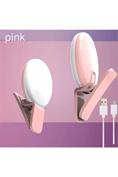 Choice1 Pink Portable LED Light Mobile Phone Mini Selfie Fill Light Make Up A...