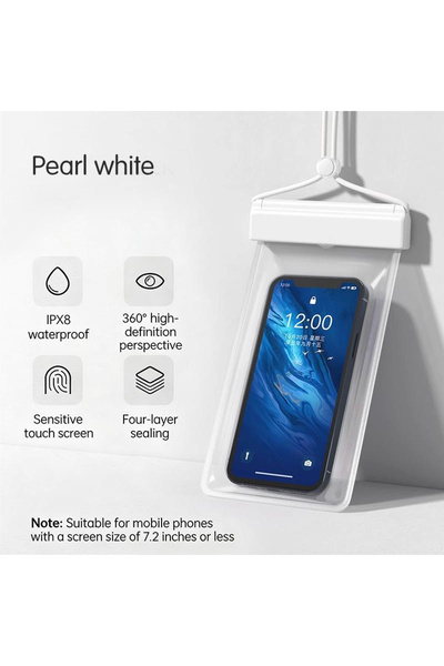 Choice White Outdoor Waterproof Phone Pouch Transparent Touchscreen Crossbody...