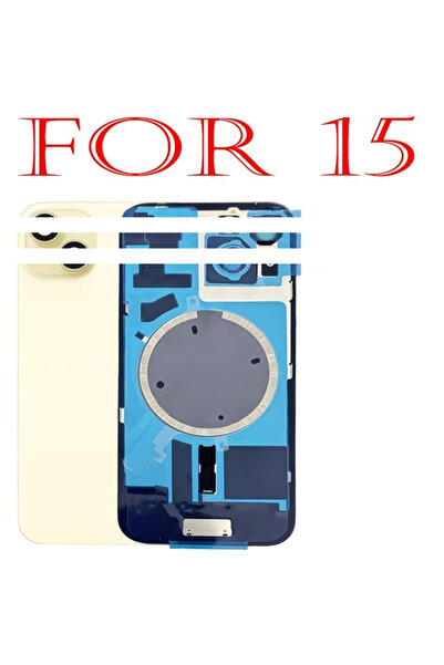 Choice 15Yellow 1PCS Battery Back Door Glass Cover Replacement for phone 15/1...