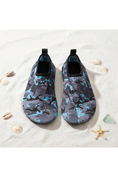 Erkek Deniz Ayakkabısı Kaymaz Tabanlı Havuz Ayakkabısı Kamuflaj Desenli Aqua Shoes Plaj Su Ayakkabısı