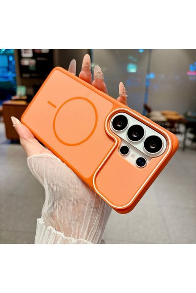 Choice11 Galaxy S25 Ultra Orange Luxury Contrast Color Frosted Magnetic Phone...