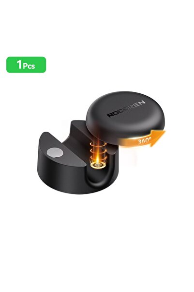 choice2 Black 1Pc Rocoren 360° Rotating Magnetic Cable Management Self Adhesi...