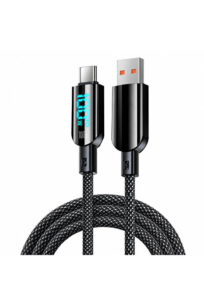 Choice 1.2m USB A to USB C USB C Fast Charging Cable, 100W/60W LED Digital Di...